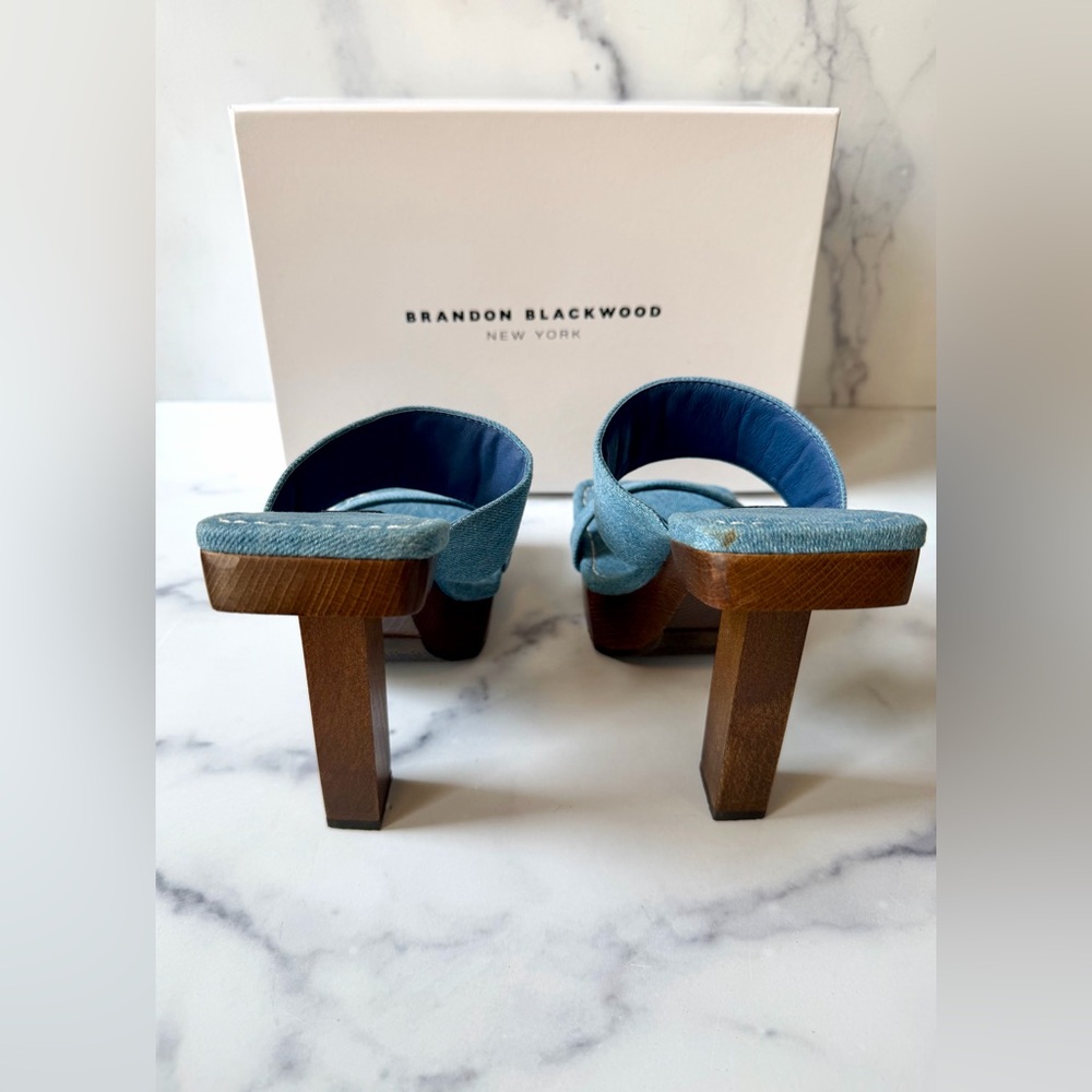 Brandon Blackwood Eva Denim Platform Sandals Blue NIB, Size 7, Sold Out - Picture 5 of 8